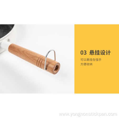 20cm wooden handle milk pan